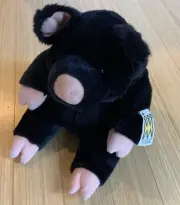 VNTG 1993 - Manhattan Toy Company Black Pig Plush Curly Tail 12 Inch Plush
