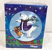 Kleenex Facial Tissues Christmas Box Polar Bear & Bunny Ice Skating Let it Snow!