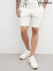 River Island Cream Slim Laid On Taped Shorts (W57279) | $74