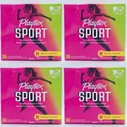 4-Packs Playtex Sport Regular Plastic Applicator Tampons, 36 Count **Read**