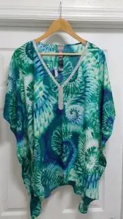 Chico's Poncho Top Women's Size L/XL Tiedye Swirl Devin