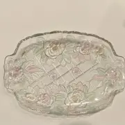 Studio Nova Beauty Rose Two-Handled Oblong/Oval Serving Tray Pink NIB