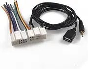 Fit for Kia K2 K5 Sportage for Hyundai IX35 Elantra Car CD DVD Harness Mp3 AUX USB Cable Adapter Plug