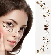 Glitter Face Tattoo | Temporary Face Stickers Waterproof Glitter Temporary Stickers,Sweatproof Face Glitter Stickers Face Glitter Speckles Patches for Women Girls