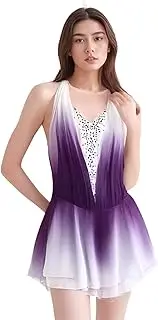 [Zagitova] Figure Skating Dress for Women Spandex Ballet Dance Leotard Sleeveless Competition Performance Costume