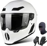 Full Face Modular Motorcycle Helmet ECE 22.06 Approved Lightweight Motocross Helmet with Clear Visor for Adult Men Women B-4,M (55-56cm)