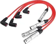 daili Store 4Pcs Car Spark Plug Ignition Wire Cable Set Compatible with Jetta Compatible with Golf Compatible with Beetle 57041 09487 27588 35-77573 CH74205