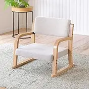 Yamazen WSZ-53 (SBE/NA) Compact Chair with Armrests, Height Adjustment (2 Levels), Easy to Sit, High Seat Chair Width 20.9 x Depth 19.5 x Height 20.7 inches (53 x 49.5 x 52.5 cm), Zashiki Chair, Easy