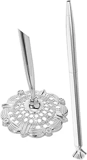 COOPHYA Elegant Desk Signature Pen with Sparkly Decoration Sturdy Standing Design for Hotels Offices Weddings Effortless Writing for Guest Books and Important Documents
