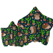 Cute Hedgehog and Cactus Towel with Hood