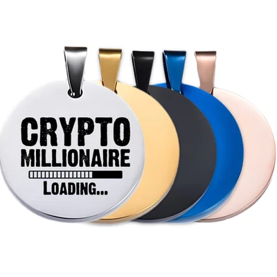 Crypto Millionaire Loading Pet ID Tag – Personalised Dog Cat Tag