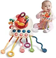 Baby Toys 6 to 12 Months, Sensory & Montessori Toys for 1 Year Old, Octopus Pull String Toys, Travel & Teething Toys for Car Seat, Baby Girl Boy Gifts for 6, 9, 12, 18 Months Infant Toddler