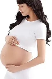 ONEFENG Fake Pregnant Belly Lightweight Cotton Filled Artificial Silicone Pregnant Fale Belly Props for Pretending Pregnancy, Lightweight Cotton Filled