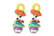 2x Playgro Textured Super Shaker Rings Baby Activity Sensory Rattle Toy 3m+