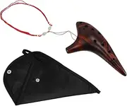 Totority Beginner's Flute Advanced Ocarina Ceramic Alto c Key 12 Hole for Music Lovers