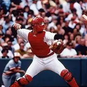 Carlton Fisk - Throwing in catchers gear Sports Photo