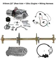810mm Rear Axle Kit + 125cc Semi Auto Engine Motor For Go Kart ATV Quad Trike