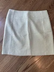 J. Crew Women's size 8 Cream GoldMetallic Geometric Silk Blend PencilSkirt