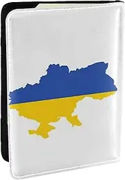 [JEJEA] Ukraine Flag Map Print Travel Organizer Credit Cards Case Passport BookPassport Holder Cover Wallet forTraveling,, Black, One Size