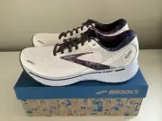 NEW Brooks Ghost 14 Pixel Pack Women's Running Shoes - White/Blue- Sz 10