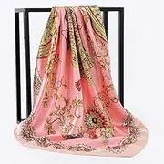 [GLigeT] Scarf Silk Scarves Women Square Head Scarf Ladies Shawl Wrap Muffler Pareo Bandanna Female Chiffon Hijab Poncho Wool Scarves Scarf Chunky Oversized Winter/Fall