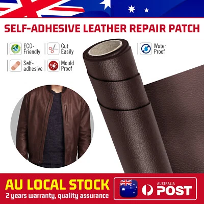 Brown Leather Repair Tape Self-Adhesive Patch Sticker for Car Seats Couch.