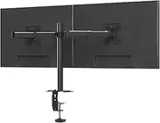 Pholiten MD97442L Monitor Mount for 13-42 Inch LED LCD Screen up to 10 kg, Monitor Arm for 2 Monitors, Height Adjustable, Swivel, Tilt, Max. VESA 100 x 100 mm, Black
