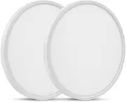 LED Flush Mount Ceiling Light Fixture- 11.8 Inch 24W 2000 Lumens Daylight 6500K, Bright Ceiling Light Fixture for Bedroom Kitchen Hallway - 2 Pack
