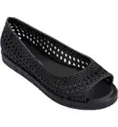 Melissa Womens Camilla + Jason Wu Flats, Black, Size 10