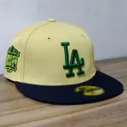 LOS ANGELES DODGERS NEW ERA 59FIFTY 5950 SIDE PATCH FITTED HAT CAP SIZE 6 7/8
