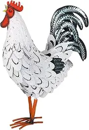 Chicken Garden Statue - Rustic Metal Chicken Statue, Outdoor Metal Chicken Sculpture | Rooster Garden Statues, Garden Art, Contemp Art