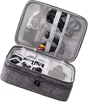 Layers Travel Organizer Bag for Electronics Pouch for Cables Power Bank U Disk and Accessories Grey Storage for Gadgets and Devices