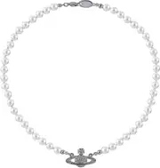 Rhinestone Faux Planet Saturn Pearl Necklace For Women Jewelry - SNNGV