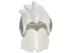 LEGO - Minifig, Hair Spiked Sloping Right w/ Light Gray Highlights - White
