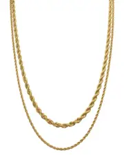 Adornia 14K Plated Chain Necklace Set