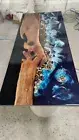 Black Ocean River Beach Console Bar Hotel Table Live Edge Office Desk Home Decor