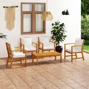 Acacia Wood Garden Lounge Set w/Cushion 5 Piece Multi Colours vidaXL