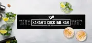 Personalised bar Runner Mat - Black Brick Cocktail mat home bar beer mat L1204