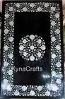 Mother of Pearl Inlay Work Kitchen Table for Home Black Marble Dining Table Top