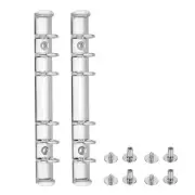 A6 Ring Binder Mechanism, 2 Set 6-Hole Replacement Binder Planner, Silver Tone