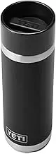 YETI Rambler 18 oz Bottle, Stainless Steel, Vacuum Insulated, with Hot Shot Cap, Black