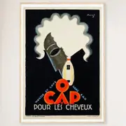 Galrie O Cap Pour Les Cheveux Vintage Advertising Poster by Charles Loupot Art Decor, Wood Frame, A3 30 x 42cm (12 x 16inch)