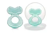 Aqua Silicone Fish Shaped Teether Pack of 2 BPA Free Baby Teething Toy