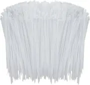 1000 Pcs White Zip Ties, 6 Inch Clear Self-Locking Nylon Cable Ties, Premium ...