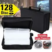 128 Disc CD DVD VCD Case Storage Bag Organizer Holder Wallet with Carry Handle-