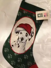 LINDA PICKEN DALMATION CHRISTMAS STOCKING - MANUAL WOODWORKERS - MADE IN USA!!!