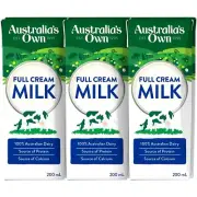 Australia's Own Full Cream Long Life Milk 200ml X6 Pack