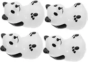 Alipis 4pcs Multifunctional Panda Ceramic Chopstick Rest Cute Cutlery Holder for Dining Tables Decor and Versatile Kitchen Accessory Present for Loved Ones
