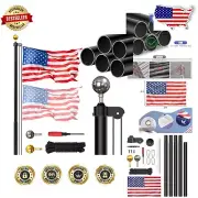 Complete 16FT Flag Pole Kit with PVC Sleeve - Ideal for Garden or Commercial Use