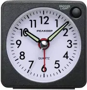 Peakeep Ultra Small, Battery Travel Alarm 2.25 x 1.25 x inches, Black